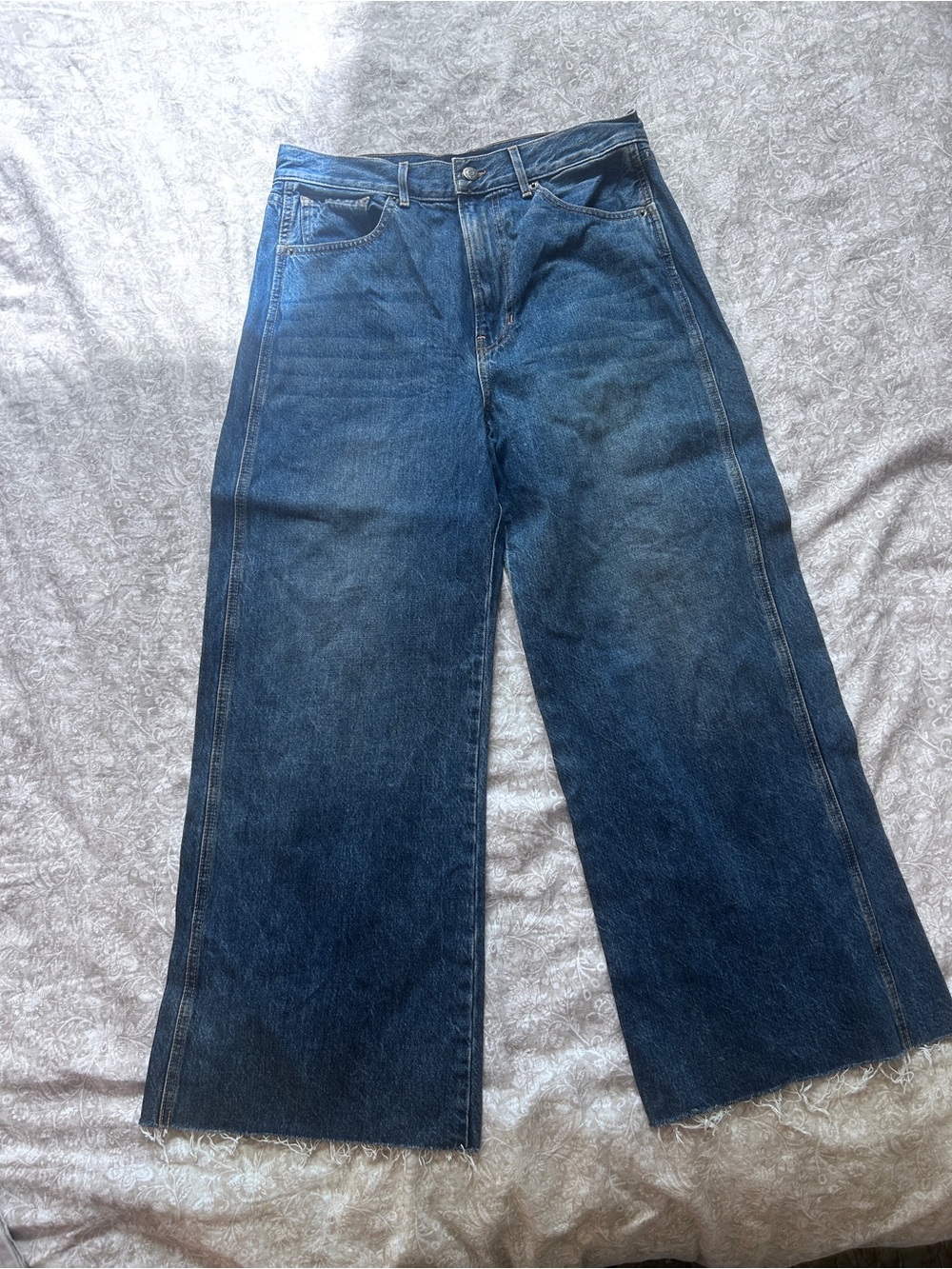 Veronica Beard Taylor Wide Leg Crop Jeans